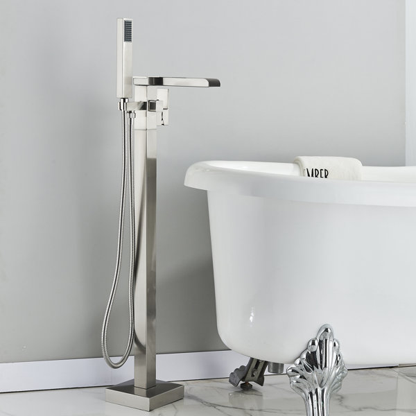 Nabiyy Brushed Nickel Bathroom Freestanding Tub Filler Faucet Bathtub
